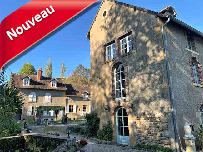 Moulin fondé en titre rénové Nevers 58, maisons de meunier et d’amis. Rivière, bief, rouages, 5,8 ha